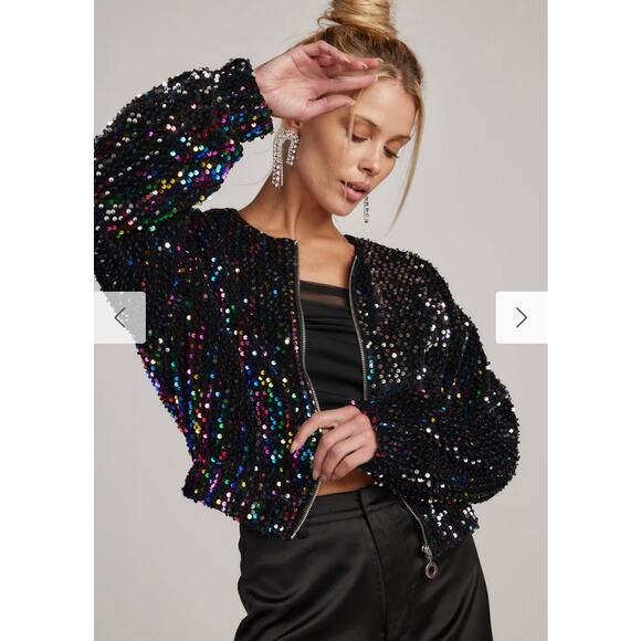 Ozzy Multi Sequin Zip Up Jacket - Picture 2 of 10